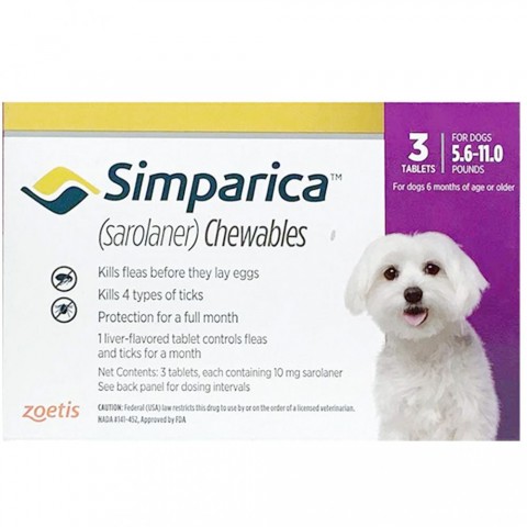 Simparica 10mg- 1 tableta za žvakanje za pse 2.5-5kg